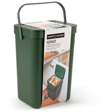 Perfetto 29125 bidone per la spazzatura 5 L Rettangolare Nero, Verde