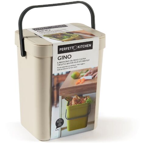 PERFETTO PATTUMIERA UMIDO/RIFIUTI ORGANICI DA APPENDERE - coll. GINO - 5 lt. - Ghiaccio