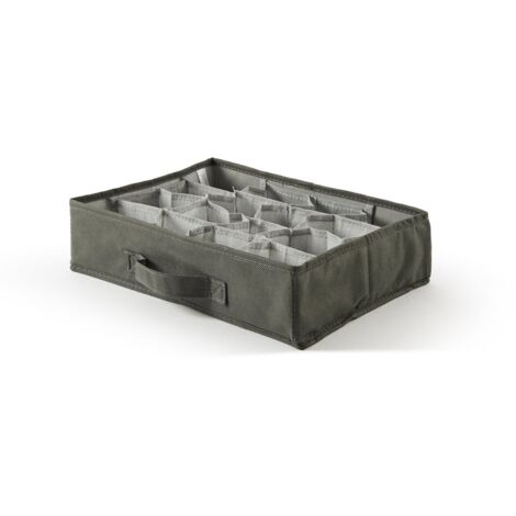 Perfetto Più Easybox Organizer Cassetto Tnt 16 Posti, Tessuto, Cenere, 35.0x28.0x9.0 Cm