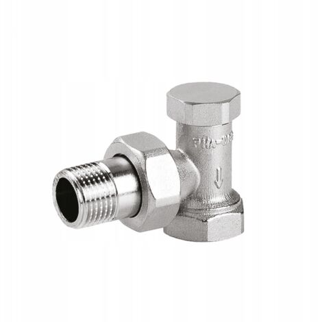 Perfexim Vanne de radiateur - 1/2" - Laiton nickelé - Résistante et durable - Design compact