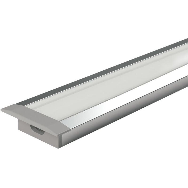 

Perfil Adelpho SIN DIFUSOR Cromo Mate 2m - Cromo Mate
