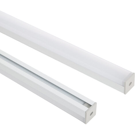 Perfil Aluminio Colgante 2m para Tira LED hasta 17 mm Blanco 2 m Semi-transparente