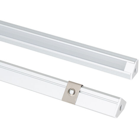 Perfil Aluminio Esquina 2m para Tira LED hasta 11 mm Aluminio 2 m Semi-transparente
