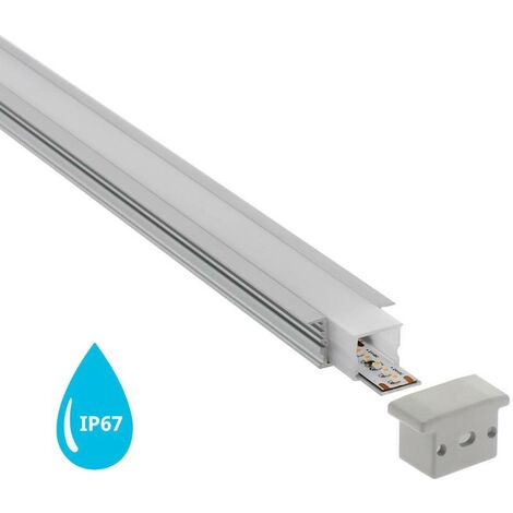 Perfil aluminio KOR IN para tiras LED, 1 metro, IP67