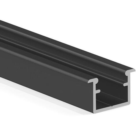 perfil aluminio led embutir kale+ 3m acabados plata mate, negro y blanco acabado negro mate (caja 2)