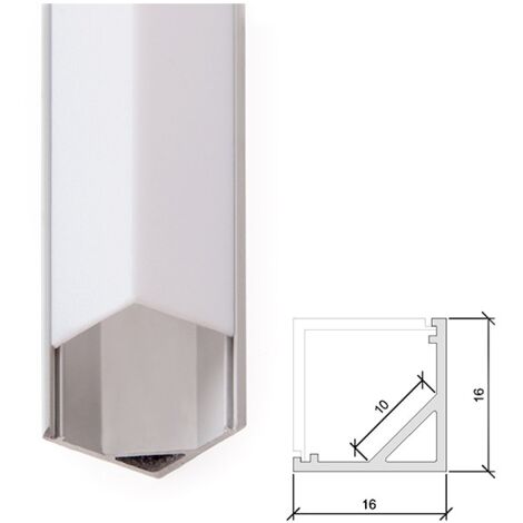 Perfíl Aluminio para Tira LED Difusor Opal x 2M