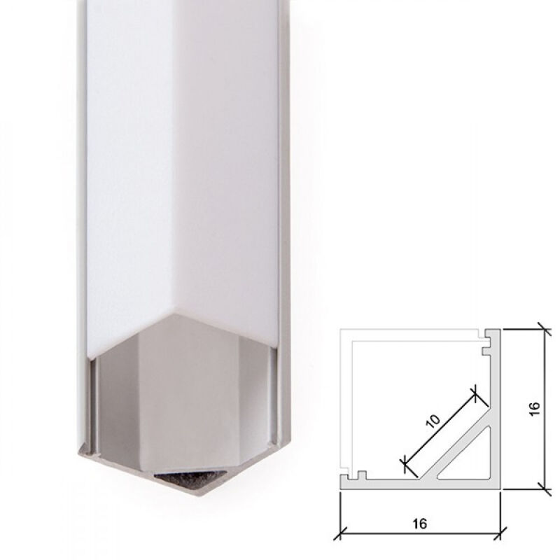 

Perfíl Aluminio para Tira LED Difusor Opal x 2M (LLE-ALP005)