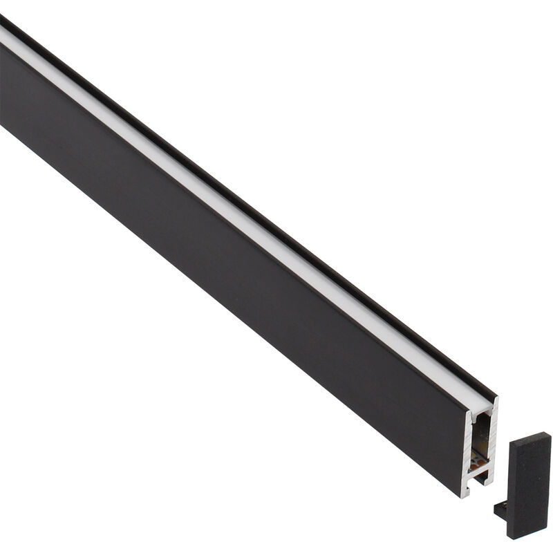 

Perfil aluminio PHANTER S2 para tiras LED, 2 metros, negro