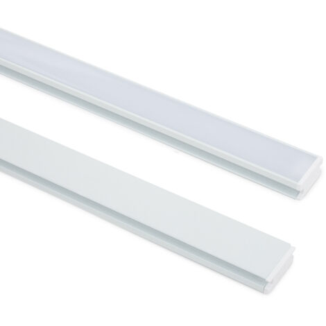 Perfil Aluminio Pisable Suelo para Tiras LED hasta 10 mm Blanco 2 m Blanco traslúcido