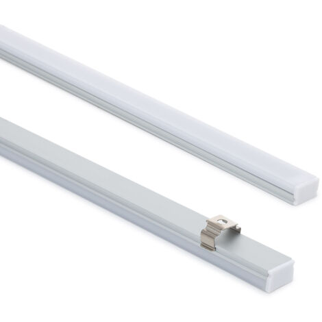 Perfil Aluminio Superficie 2m para Tira LED hasta 8 mm Aluminio 2 m Blanco traslúcido