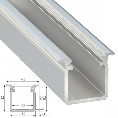 Perfíl Aluminio Tipo G 2,02M - Anodizado Inox