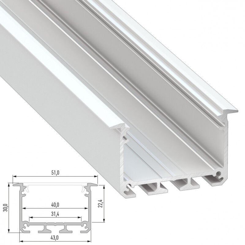

Perfil Aluminio Tipo INSO 2,02M | Anodizado Plata (LL-10-0124-20)
