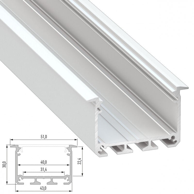 

Perfil Aluminio Tipo INSO 2,02M | Lacado Blanco (LL-10-0124-20)