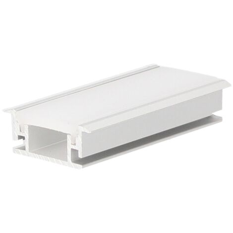 Perfil aluminio traslúcido empotrar suelo exterior 2M para tiras LED hasta 12mm