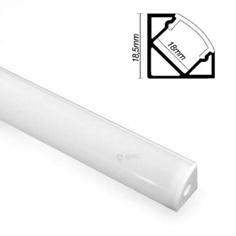 Perfil de aluminio 1 metro translúcido ángulo para tiras de led GSC 1501544