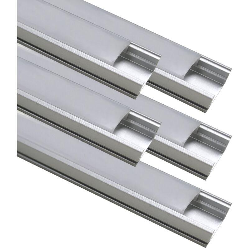

Led Atomant Sl - Perfil de Aluminio 1M para tira led. Tapones y clips incluidos | Pack 5 Uds. - Pack 5 Uds.