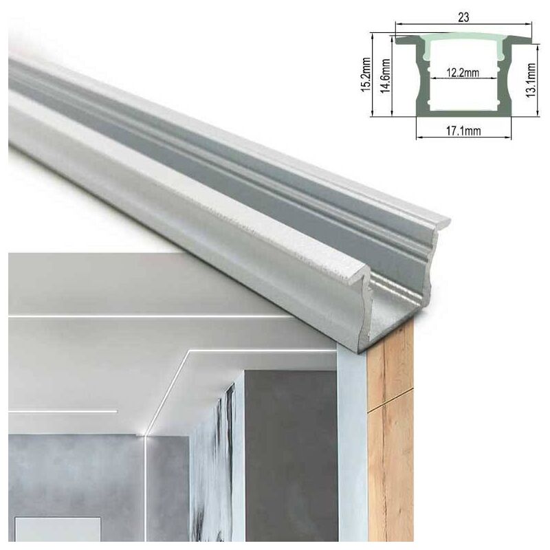 

Barcelona Led - Perfil de aluminio blanco para tira LED 23x15mm (2 metros)