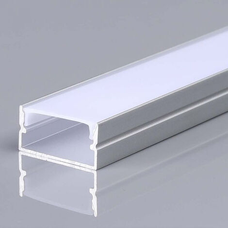 Perfil de aluminio color plata para tira LED cubierta satinada 20002010mm