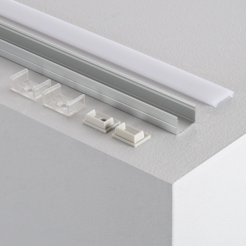 

Perfil de Aluminio de Superficie con Tapa Continua para Tira LED hasta 15 mm 3m Tapa Traslúcida - 3m