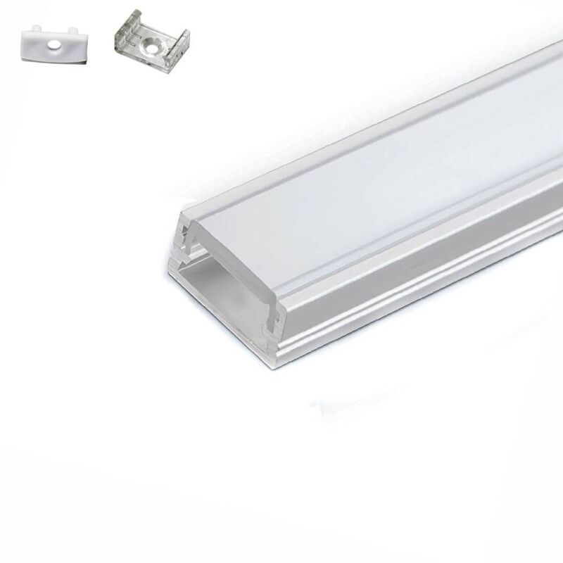 

Perfil de aluminio de 5 metros ( 5 x 1 metro ) con difusor opaco