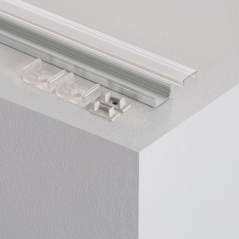 

Perfil de Aluminio Superficie con Tapa Continua para Tiras LED hasta 12 mm 4m Tapa Transparente - 4m