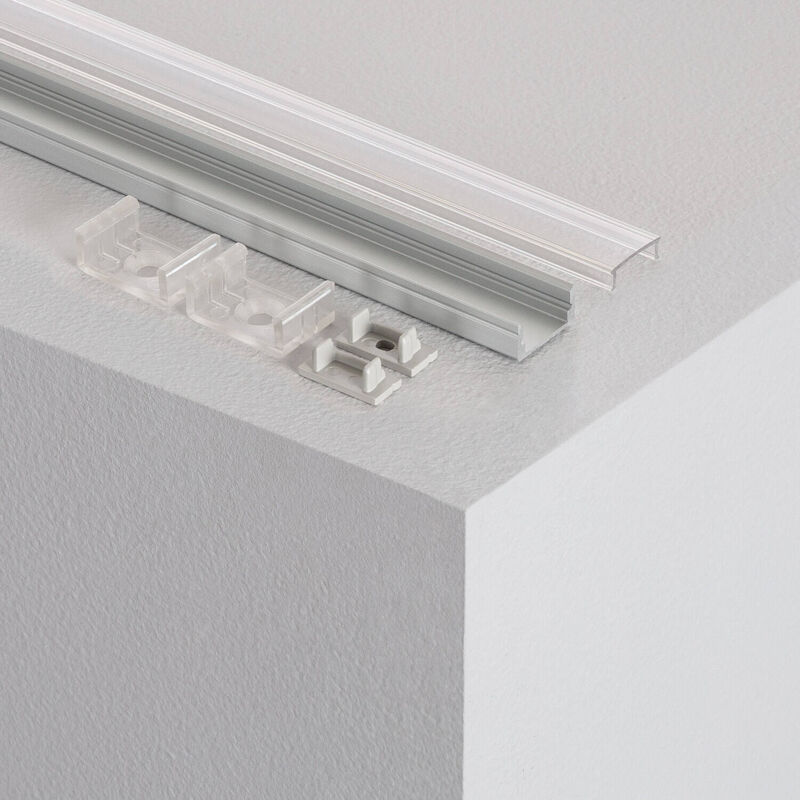

Perfil de Aluminio Superficie con Tapa Continua para Tiras LED hasta 12 mm 8m Tapa Transparente - 8m