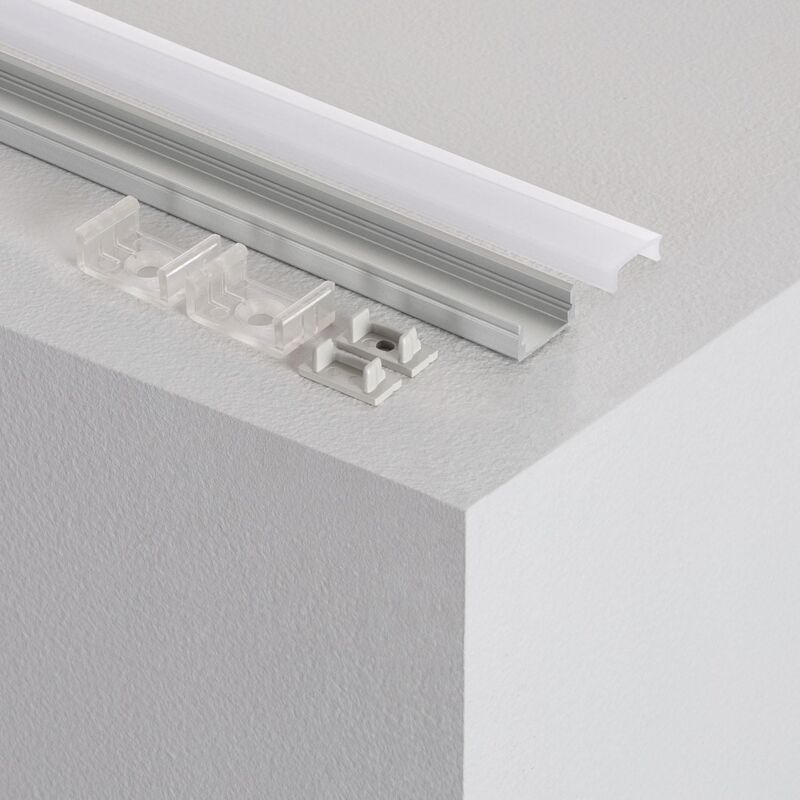 

Perfil de Aluminio Superficie con Tapa Continua para Tiras LED hasta 12 mm 2m Tapa Traslúcida - 2m