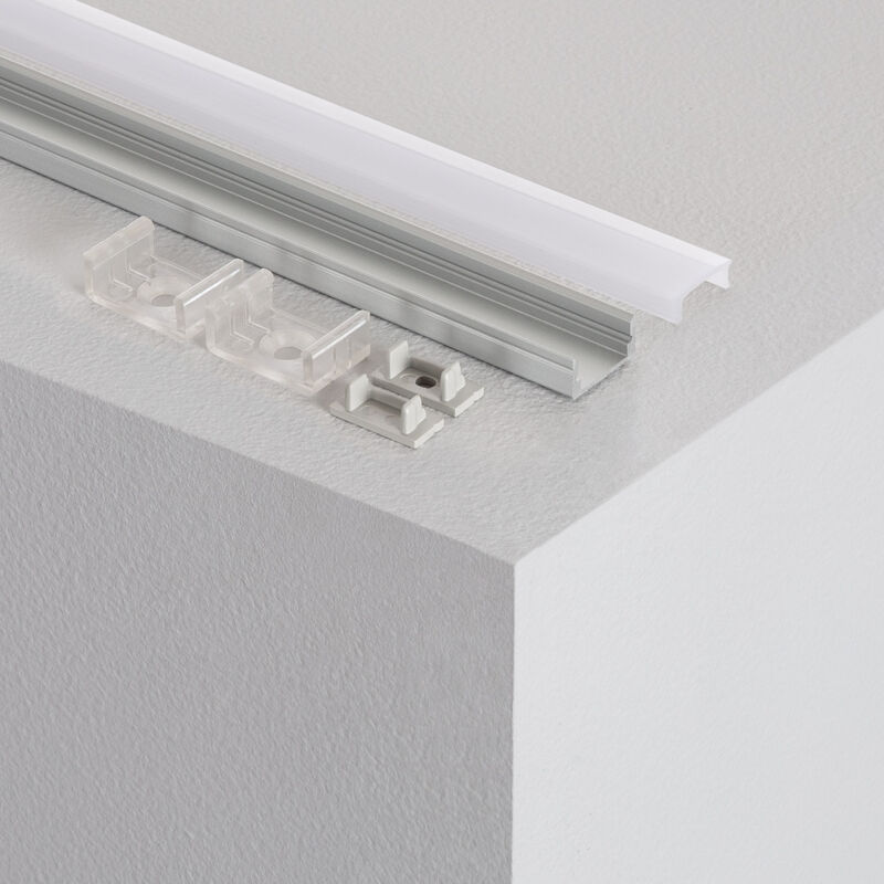 

Perfil de Aluminio Superficie con Tapa Continua para Tiras LED hasta 12 mm 3m Tapa Traslúcida - 3m