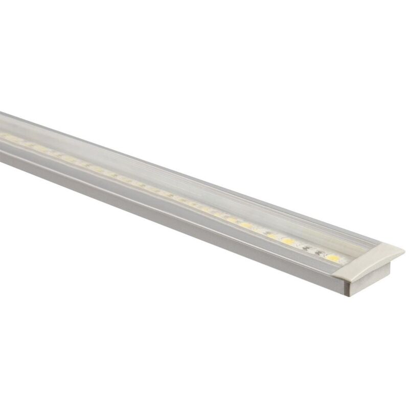 

Perfil de Aluminio Empotrable con Tapa Continua para Tiras LED de hasta 12 mm 6m Tapa Transparente - 6m
