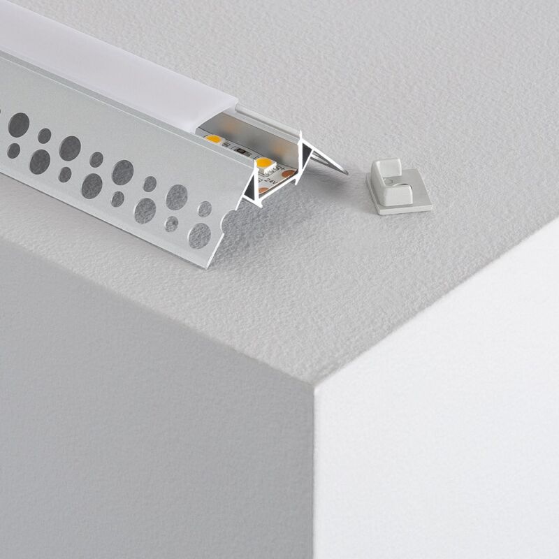 

Perfil de Aluminio Integración para Esquina Exterior Tira LED hasta 8 mm 3m - 3m