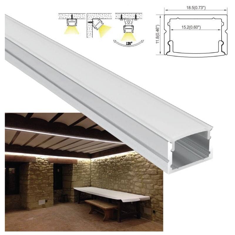 

Barcelona Led - Perfil de aluminio para tira led de superficie 18x12mm