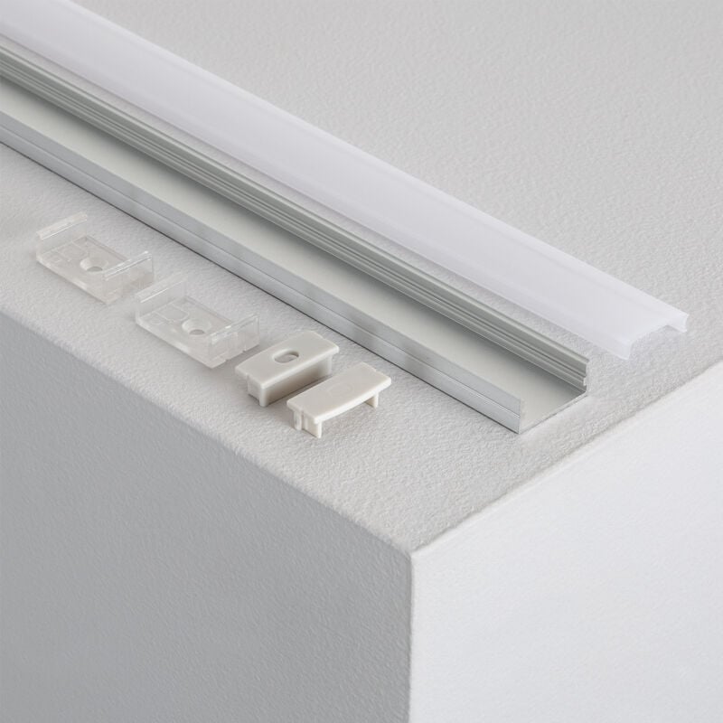 

Perfil de Aluminio Superficie con Tapa Continua para Doble Tira LED hasta 20 mm 10m Tapa Traslúcida - 10m
