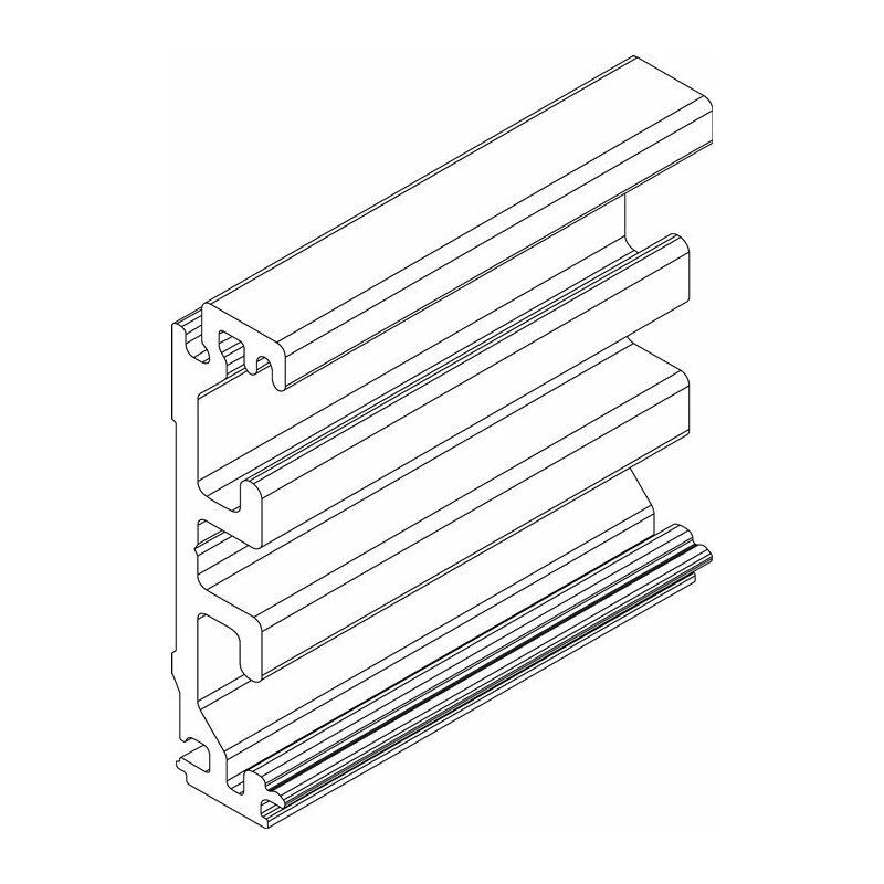 

Geze - Perfil de compensación de marco, aluminio, aspecto acero inoxidable, L.2450 mm Levolan 60/120