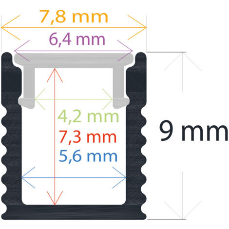 Perfil Led Superficie Extrafino 7,8x7,8mm Opal 2m 160809