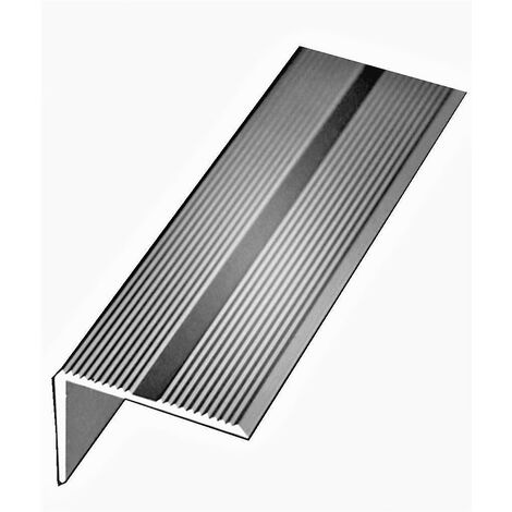 Perfil para Escalón KLOSE de aluminio anodizado plateado de 42 mm x 22 mm  1 Métre