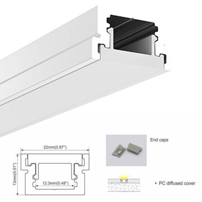 

Barcelona Led - Perfil para tira LED para empotrar en Suelo 22x13mm (2m)