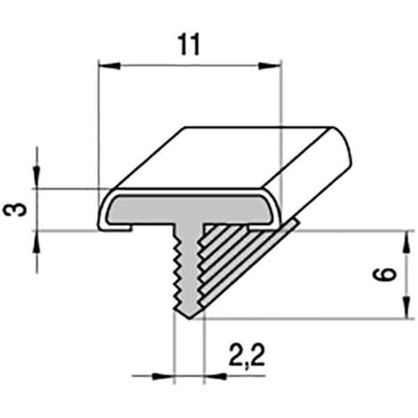 perfil ''t'' laredo 11mm 3m. plata mate  embellecedor para puertas y muebles.