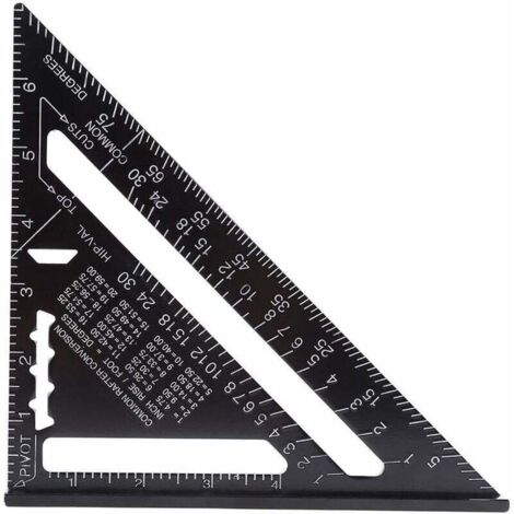 Perfil triangular de aluminio anodizado negro de una pulgada, métrico