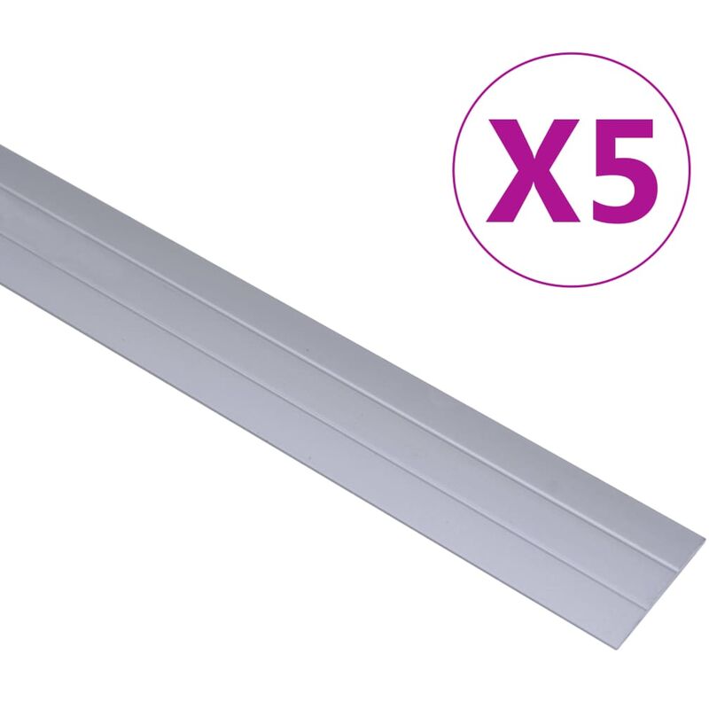 

Perfiles de suelo 5 unidades aluminio plateado 100 cm