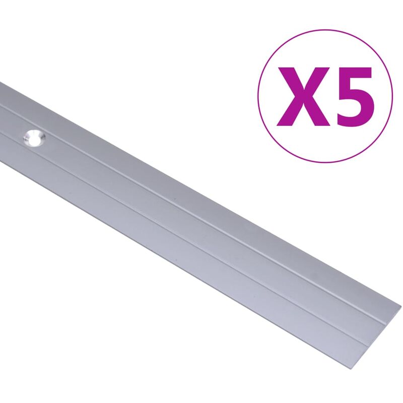 

Perfiles de suelo 5 unidades aluminio plateado 90 cm