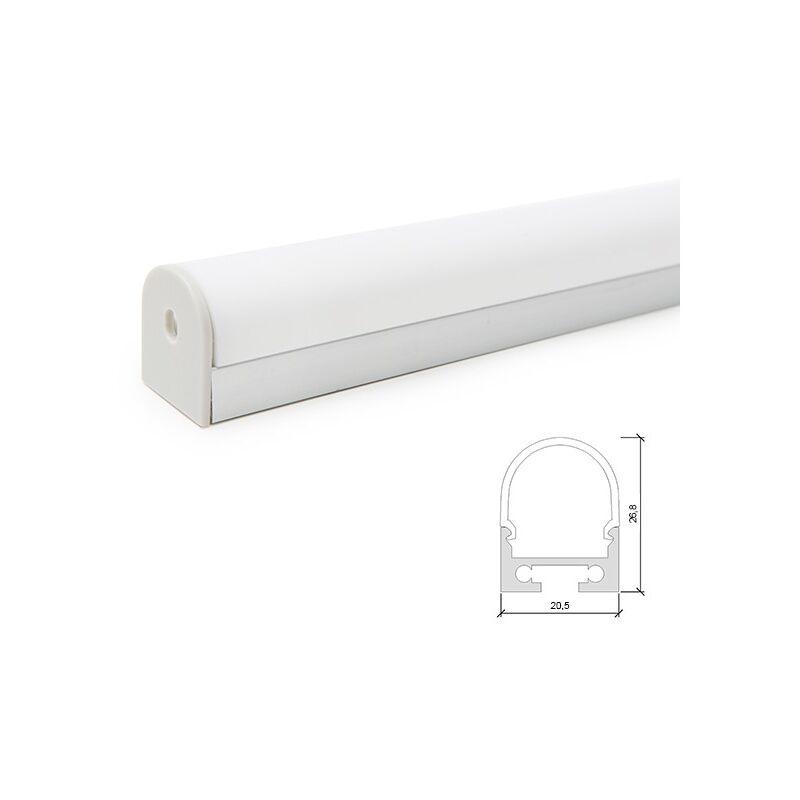 

Perfíl Aluminio Curvado para Tira LED Techo/Colgante Difusor Opal LLE-ALP027 x 2M (LLE-ALP027)