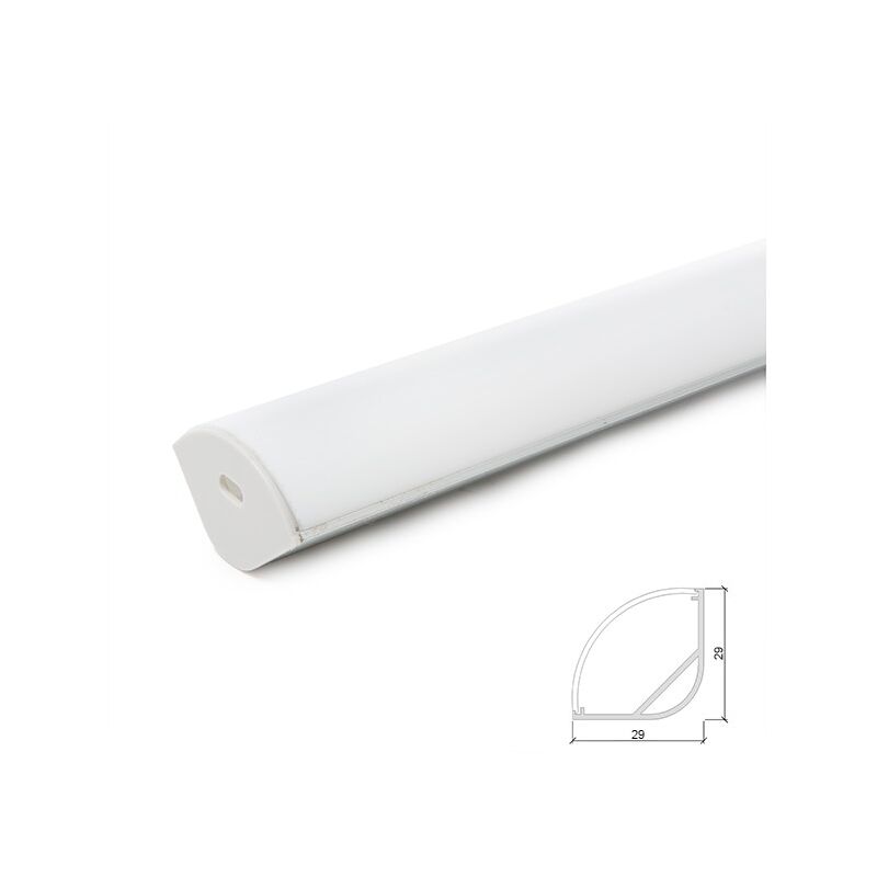

Perfíl Aluminio para Tira LED Difusor Transparente x 2M (LLE-ALP016R)