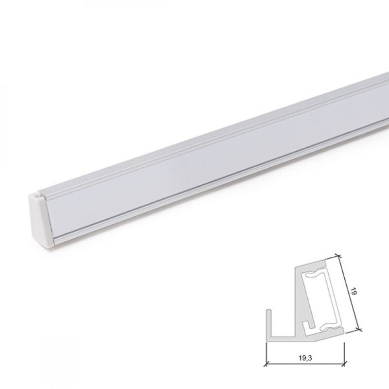

Perfíl Aluminio para Tira LED Estanterías Cristal 6Mm x 1M (SU-G001)