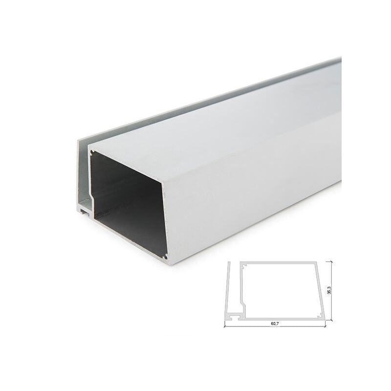 

Perfíl Aluminio para Tira LED Estanterías Cristal Espesor 8Mm - Alojamiento Transformador x 2M (SU-G004-2M)