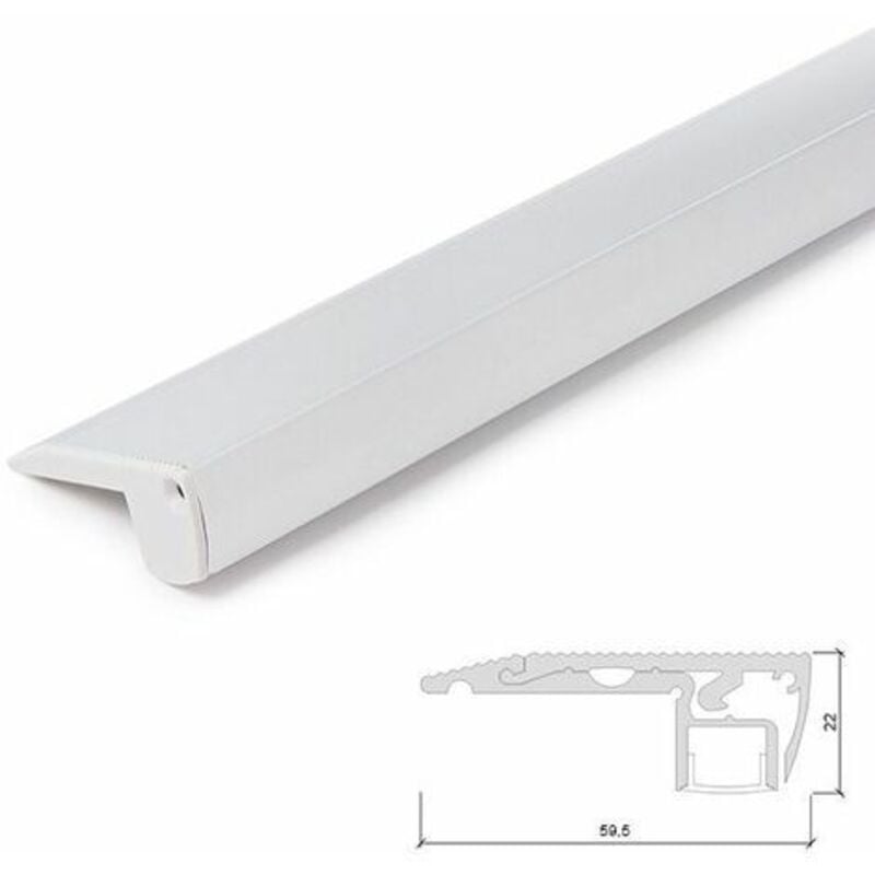 

Perfíl Aluminio para Tira LED Iluminación Escaleras - Difusor Opal x 1M (SU-S001-O)