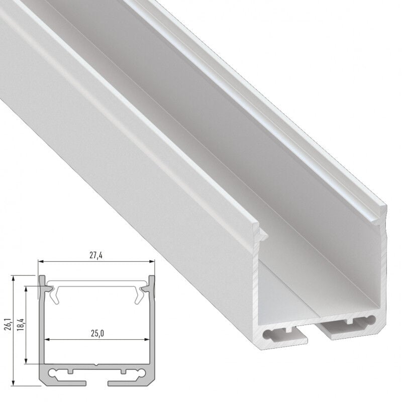 

Perfíl Aluminio Tipo DILEDA 2,02M | Anodizado Plata (LL-10-0184-20)