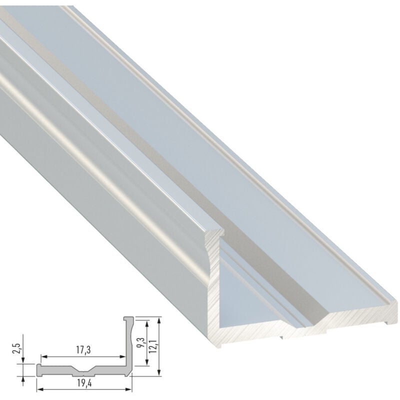 

Perfíl Aluminio Tipo E 2,02M | Anodizado Plata (LL-10-0050-20)
