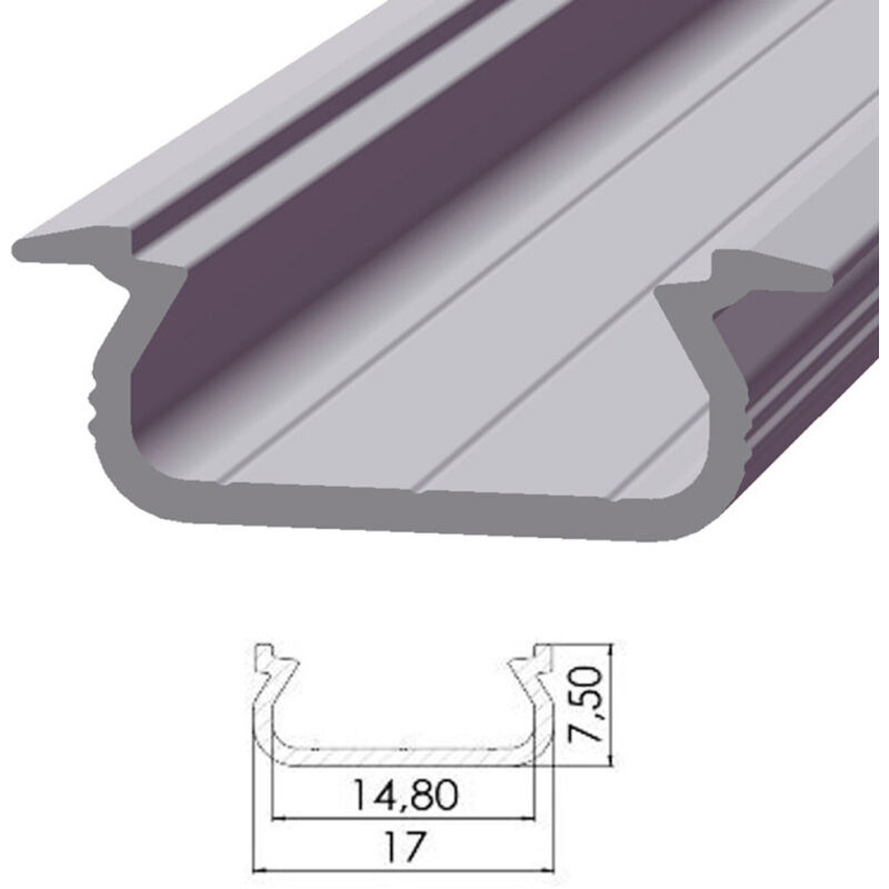 

Perfíl Aluminio Tipo ECO P02 1,00M | Anodizado Negro (LL-10-0630-10)