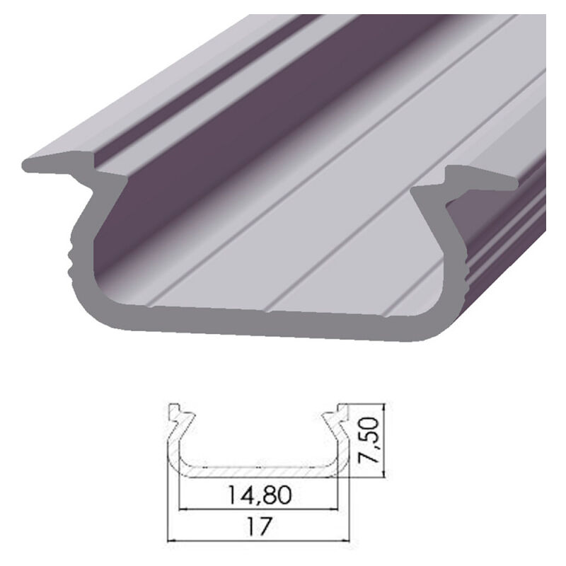 

Perfíl Aluminio Tipo ECO P02 1,00M | Lacado Blanco (LL-10-0630-10)