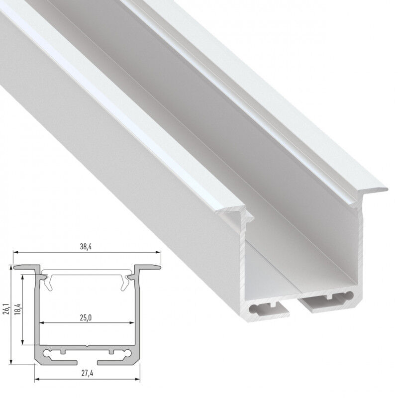 

Perfíl Aluminio Tipo inDILEDA 2,02M | Lacado Blanco (LL-10-0204-20)